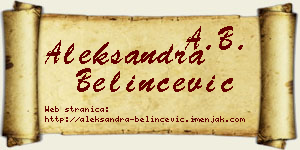 Aleksandra Belinčević vizit kartica